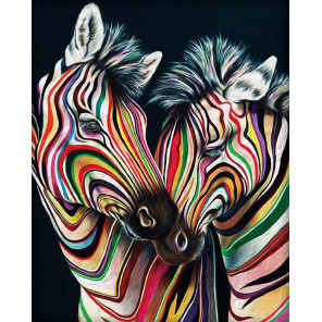  Цветные зебры Алмазная вышивка мозаика АЖ-1556