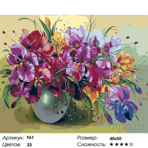  Аромат ирисов Раскраска картина по номерам на холсте F61