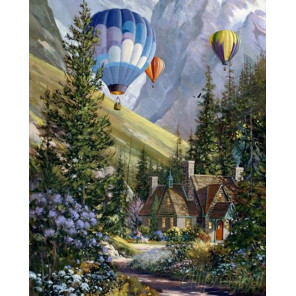 Полет воздушных шаров Раскраска картина по номерам на холсте