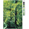 Раскладка Мостик в лесу Раскраска картина по номерам на холсте KTMK-71655
