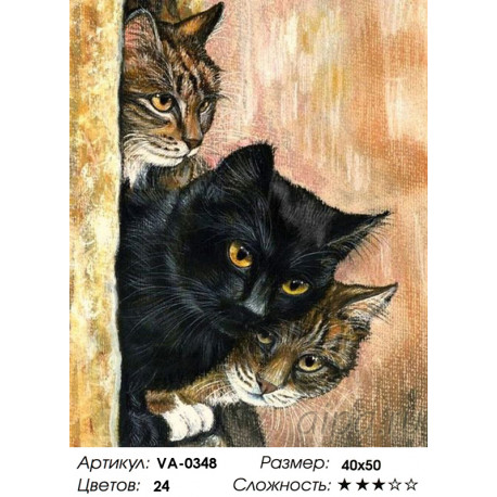 1 Три кота Раскраска картина по номерам на холсте