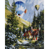 Полет воздушных шаров Раскраска картина по номерам на холсте