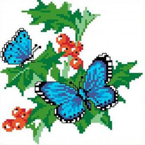 Бабочки на смородине Набор для вышивания Каролинка