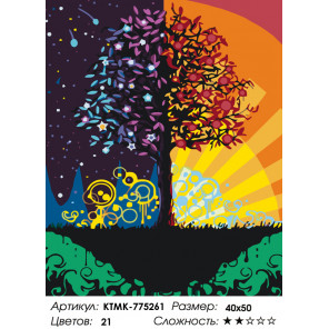  Дерево благополучия Раскраска картина по номерам на холсте KTMK-775261