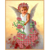 Ангел в розах Канва с рисунком для вышивки бисером
