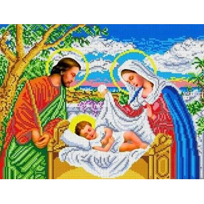 Иисус в колыбели Канва с рисунком для вышивки бисером