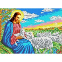 Иисус-пастырь Канва с рисунком для вышивки бисером