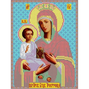 Богородица Троеручница Канва с рисунком для вышивки бисером