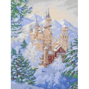 Зимний замок Канва с рисунком для вышивки бисером