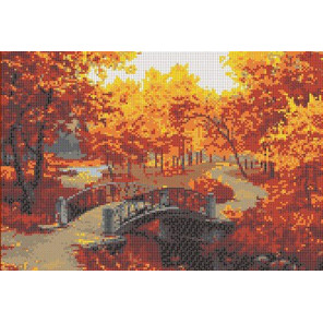Осенний парк Канва с рисунком для вышивки бисером
