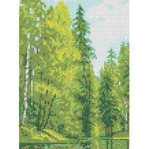 Озеро в лесу Канва с рисунком для вышивки бисером