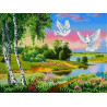 Русский пейзаж Канва с рисунком для вышивки бисером