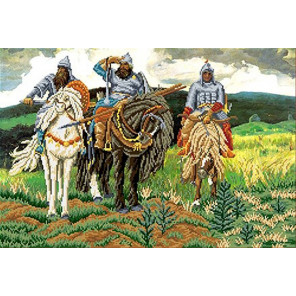 Три богатыря Канва с рисунком для вышивки бисером