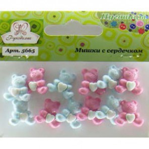 Мишка с сердцем Пуговицы декоративные Рукоделие