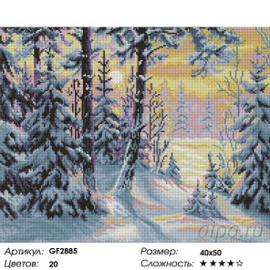  Хвойный лес в снегу Алмазная вышивка мозаика Painting Diamond GF2885
