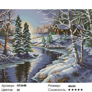  Зимняя река Алмазная вышивка мозаика Painting Diamond GF2648