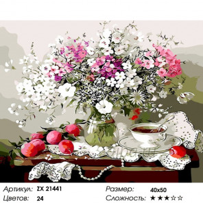 Количество цветов и сложность Цветы и сливы Раскраска картина по номерам на холсте ZX 21441