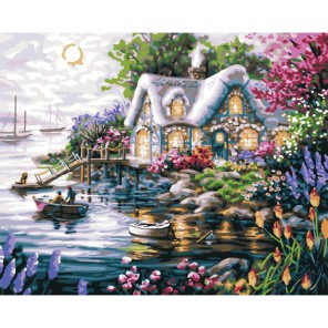 Коттедж на берегу 21720 Раскраска картина по номерам акриловыми красками Plaid Рисование картин