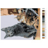 Раскладка Счастливые котики Раскраска картина по номерам на холсте ARTH-AH326