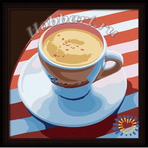 Крепкий кофе Раскраска по номерам акриловыми красками на холсте Hobbart Картина по цифрам