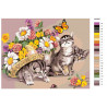 Раскладка Три котенка на прогулке Раскраска картина по номерам на холсте KTMK-393605