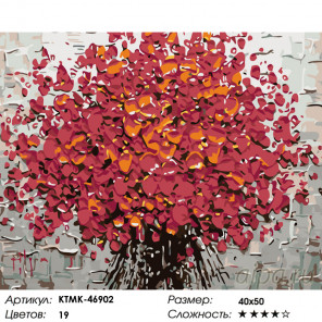  Красные цветы Раскраска картина по номерам на холсте KTMK-46902