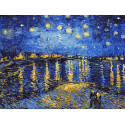 Звездная ночь над Роной Раскраска картина по номерам на холсте