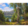  Лесное озеро Раскраска по номерам на холсте Molly KH0281
