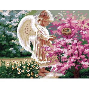 Ангел 50х65см Раскраска по номерам акриловыми красками на холсте Menglei