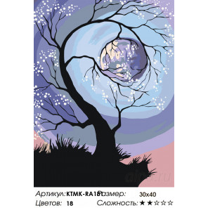 Количество цветов и сложность Сияние луны Раскраска по номерам на холсте Живопись по номерам KTMK-RA181