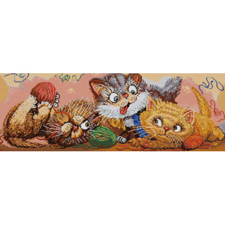  Игровые котята Канва с рисунком для вышивки бисером 1216