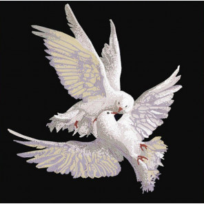  Пара голубей Канва с рисунком для вышивки бисером 8461