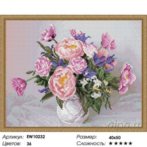 Количество цветов и сложность Садовый букет Алмазная вышивка мозаика на подрамнике EW10232