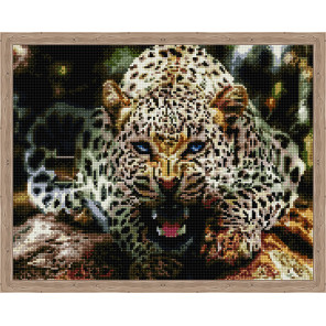 Рычащий леопард Алмазная вышивка мозаика на подрамнике