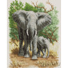  Семейство слонов Алмазная вышивка мозаика на подрамнике GF131