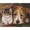  Кот и пес Алмазная вышивка мозаика на подрамнике GF513