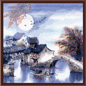 Осень в китайском стиле Раскраска картина по номерам акриловыми красками на холсте Color Kit