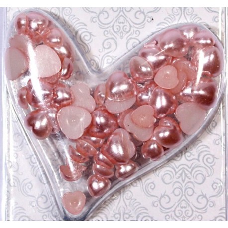 Сердечки жемчужные розовые Scrapberry's