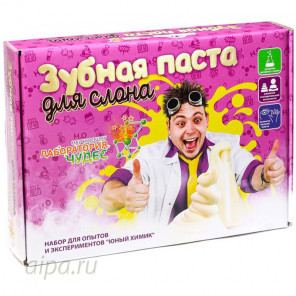 Состав набора Зубная паста для слона Набор для опытов и экспериментов Юный химик 807