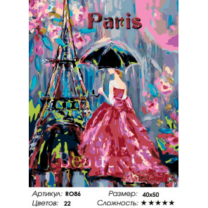  Парижанка Раскраска по номерам на холсте Живопись по номерам RO86