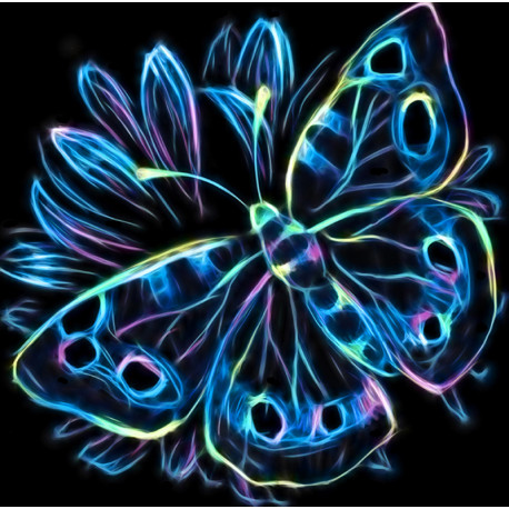  Неоновая бабочка Алмазная вышивка мозаика Алмазная живопись АЖ-1713