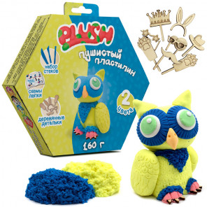  Пластилин пушистый Plush синий и желтый Набор для лепки PL02201815