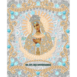 В рамке Богородица Остробрамская Канва с рисунком для вышивки бисером Конек 7123