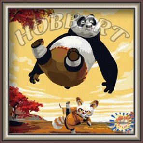 Кунфу панда Раскраска по номерам акриловыми красками на холсте Hobbart