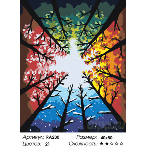 Количество цветов и сложность Цвета времен года Раскраска картина по номерам на холсте RA230