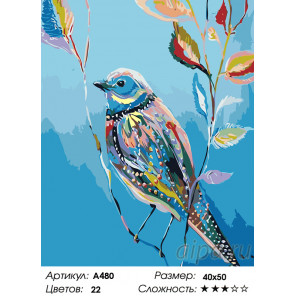  Весенняя птица Раскраска картина по номерам на холсте A480