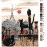 схема Парижские коты Раскраска картина по номерам на холсте