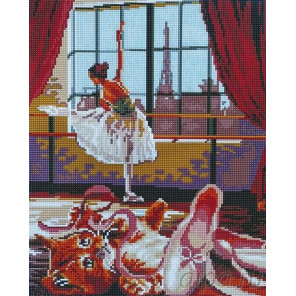 Балерина и котенок Алмазная мозаика вышивка на подрамнике Painting Diamond