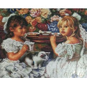 Чаепитие Алмазная мозаика вышивка на подрамнике Painting Diamond