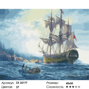  Британский корабль Раскраска картина по номерам на холсте ZX 22177